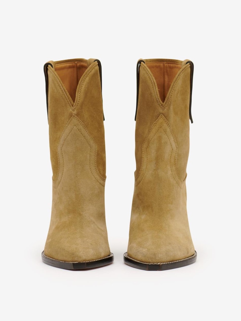 Isabel Marant Leyane Suede Taupe Western High-Heeled Cowboy Boots Size EU 39 - Picture 2 of 12